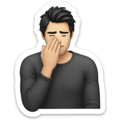 dark hair man facepalm sticker