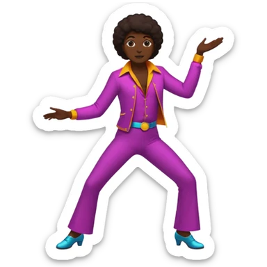 Disco silhouette 70s sticker
