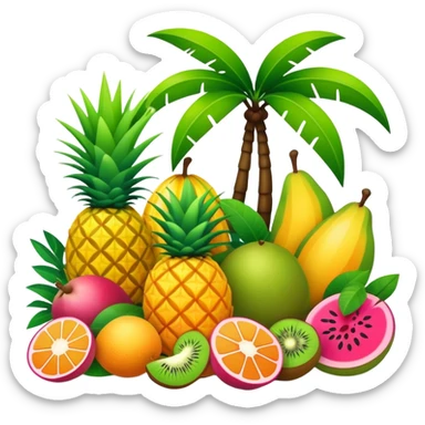 tropical jungle fruit landscape sticker