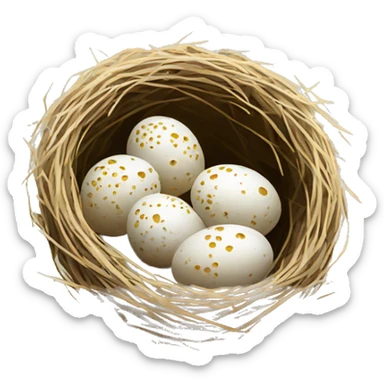 A nest of quail eggs sticker