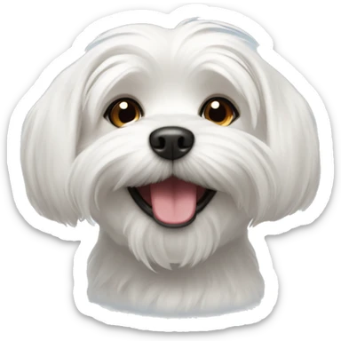 Maltese dog smiling sticker