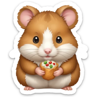 hamster with snack sticker