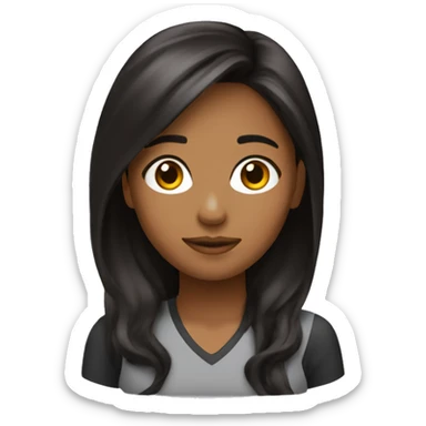 Cabello rojo oscuro largo  sticker