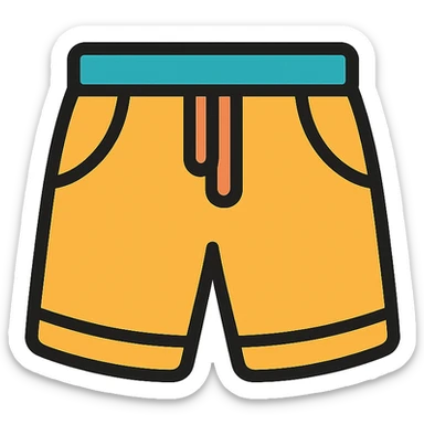 a pair of casual shorts, simple and modern, icon style sticker