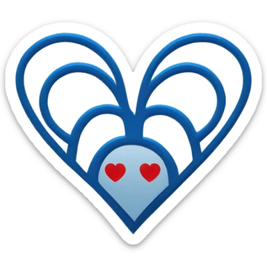 A simple heart icon with a single digital symbol inside, like a Wi-Fi or smartphone icon. Use solid red or blue for the heart. The design should be clean, modern, and minimal sticker