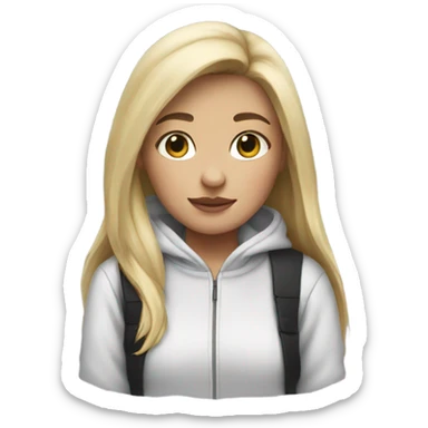 Blonde girl with panda hoddie sticker