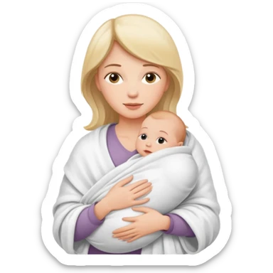 mae com bebe no colo recem nascido sticker