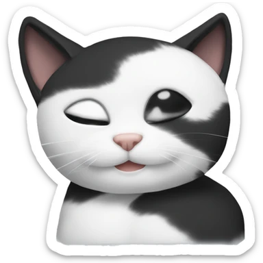 Black and white cat cuddling with Leilla sticker