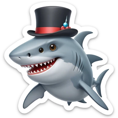 shark with tophat sticker