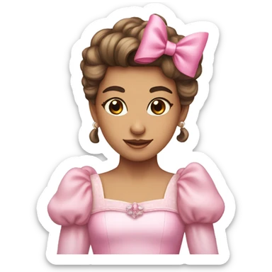 Pretty princess and a pink bow sticker