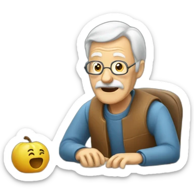 old man counting HTML tags sticker