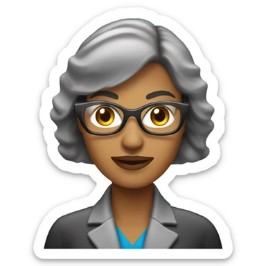 atendente telemarketing mulher, morena, no computdor sticker