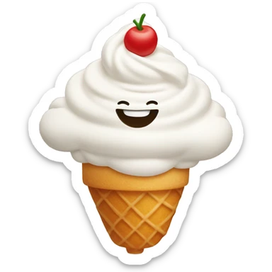 whip cream with a smile sticker