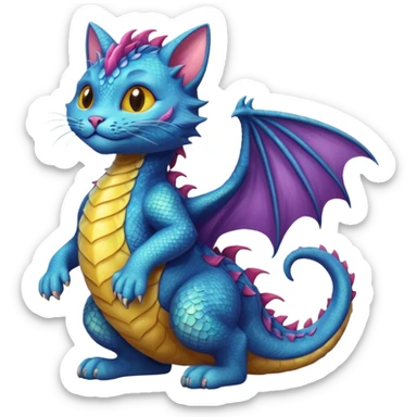 Cat riding a dragon sticker