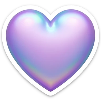 pastel lilac-colored iridescent heart sticker