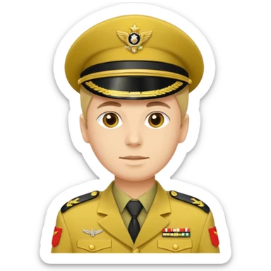 Eine salutierenden Emoji (Hautfarbe: gelb ) in Armee Klamotten männlich salutierend salutierend  sticker