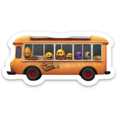 Double decker, wide angle,creepy,Addams haunted dream house on food truck  sticker