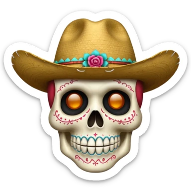 Quiero una calavera con su sombrero sticker