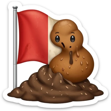Make a Indonesian flag but there's poop inside the flag sticker