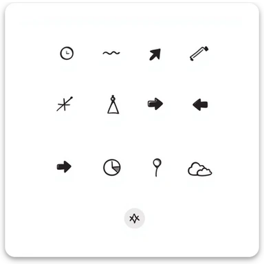 A set of emojis for highlighting text in posts, featuring various markers, arrows, and highlights, in the style of hand-drawn doodles. sticker