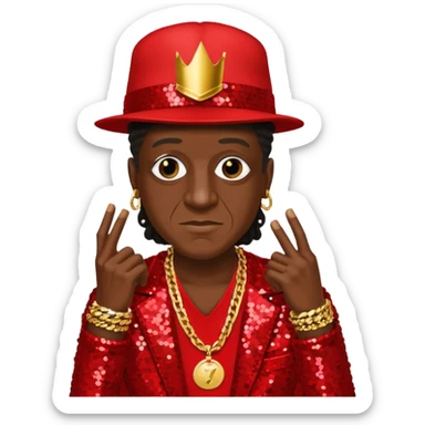 Flavor Flav with red sequin outfit sticker