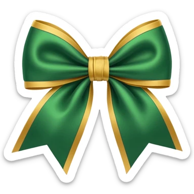 Green and gold bow sticker