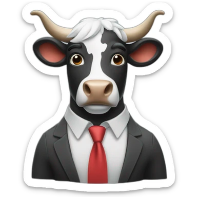 Business bull that is into digital marketing and extremely intelligent a mix between might mouse and Ferdinand the Bull sticker