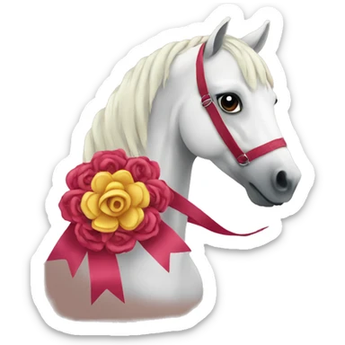 Horse with rosette ribbon sticker
