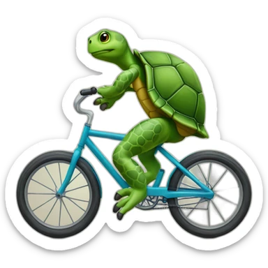Tortugas montando bicicleta sticker