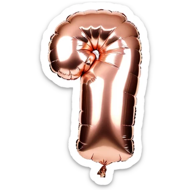 first birthday rose gold number ONE foil balloon  sticker