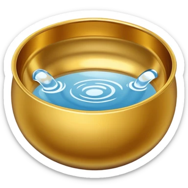 simple gold bowl top view filled with water sticker