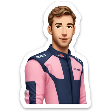 pierre gasly on a pink horse sticker