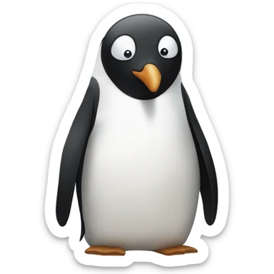 Overly depressed penguin  sticker