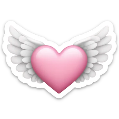 Pink heart with angel wings sticker