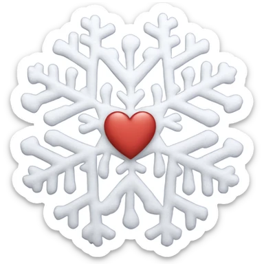 Heart snowflake sticker