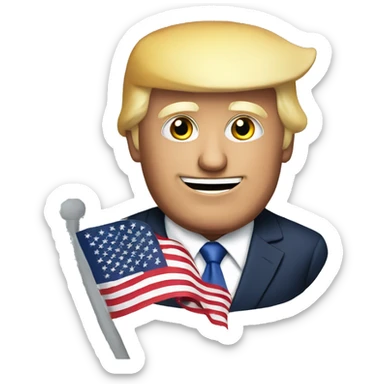 donald trump with american flag sticker
