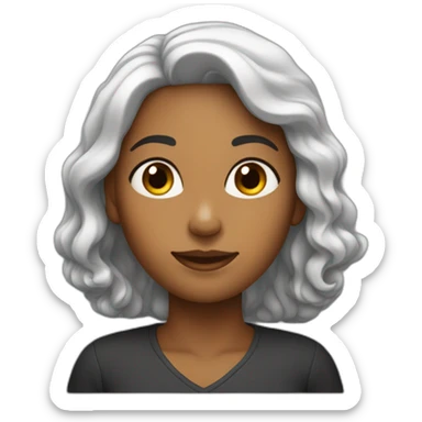 mujer de unos 45 años con pelo negro y rizado que trabaja con niños sticker