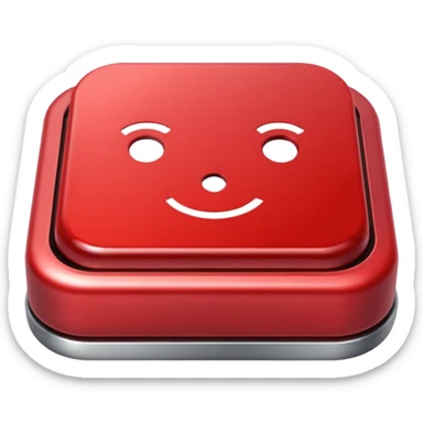 Red button ready to press sticker