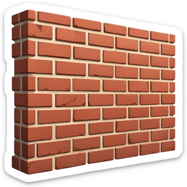 brick wall viewed from the side, perspective view sticker