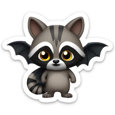 A raccoon with bat wings sticker