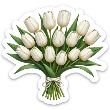 white tulip bouquet  sticker