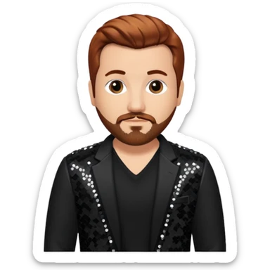 Joey Fatone from 'N Sync with auburn hair, black sequin outfit, light skin sticker