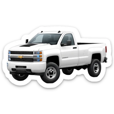 Maximum Destruction - Chevrolet 2500 truck (Model Year: 2022) (Iconic colour: white) - A ferocious truck featuring a vivid white base. Emphasize sharp, high-contrast black streaks across the body, creating a look of aggressive, explosive energy. sticker
