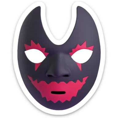 horror movie sackface mask with crude stitched features inspired by The Strangers sticker