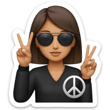 the sun glasses emoji holding up a peace sign sticker