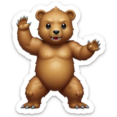 Dancing bear kaiju sticker