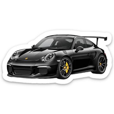 black porsche gt3, black rims sticker