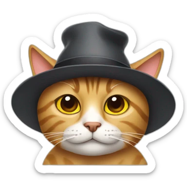 cat with a hat feeling bored sticker