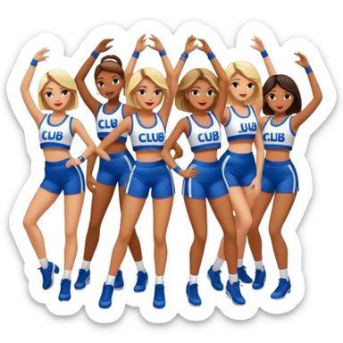 people dancing at the club with cool outfits like crop tops, jersey and other things people wear at the club sticker