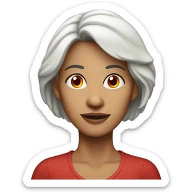 Middle aged woman with red eyes sticker